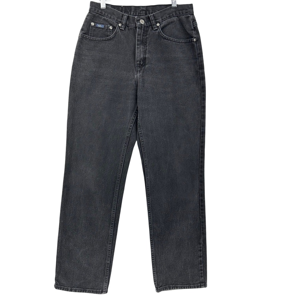 VTG 90s Black High Waisted Mom Jeans Size 8M 28x30 Vintage Denim Tapered Leg